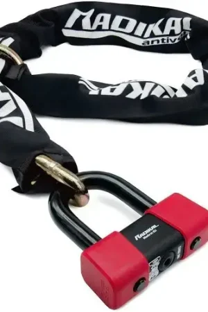 Radikal Chaîne moto en acier trempé avec mini cadenas en arc SRA Super Prix