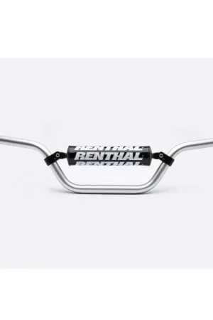 Nouvel Arrivage Guidon Ø22,2mm avec barre RENTHAL Classic Quad haut argent/mousse noire