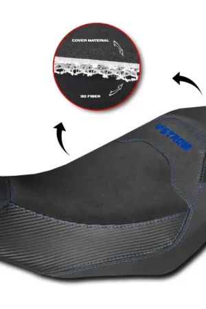 Meilleur Choix HOUSSE DE SELLE COMPLETE - SUZUKI V-STROM 800 couture bleu