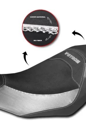 HOUSSE DE SELLE COMPLETE - SUZUKI V-STROM 800 gris argent Paiement Sécurisé