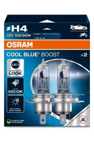 Ampoule OSRAM Cool Blue Boost H4 12V/100/90W - X2 Remise