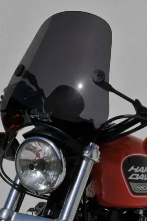 Achat Immédiat pare brise bulle universel MINI RACER pour moto HARLEY DAVIDSON Sportster 883 R & 1200 - 38cm