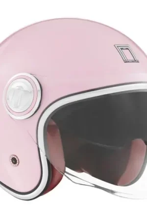 NOX casque jet vintage moto scooter HERITAGE rose pastel Expédié Aujourd’hui