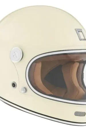 NOX casque intégral vintage moto scooter REVENGE crème brilliant Prix Réduit